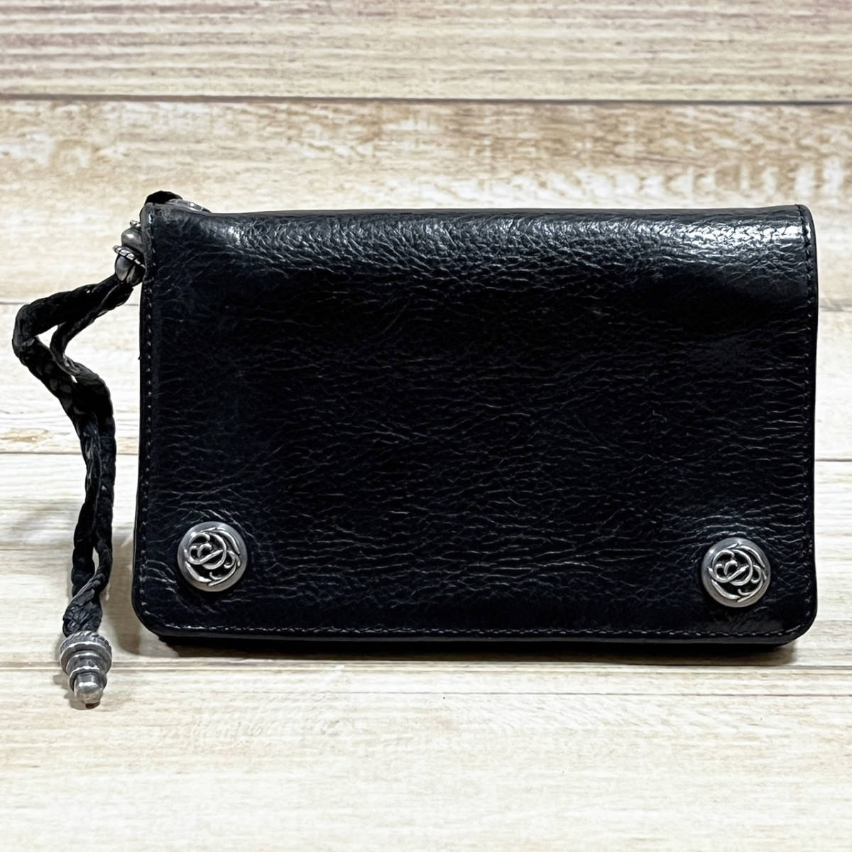 CHROME HEARTS クロムハーツ 2ZIP STRAP 2ジップストラップ フローラル ウォレット 2つ折り財布 シルバー925 正規品 本物