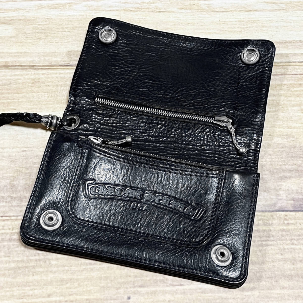 CHROME HEARTS クロムハーツ 2ZIP STRAP 2ジップストラップ フローラル ウォレット 2つ折り財布 シルバー925 正規品 本物