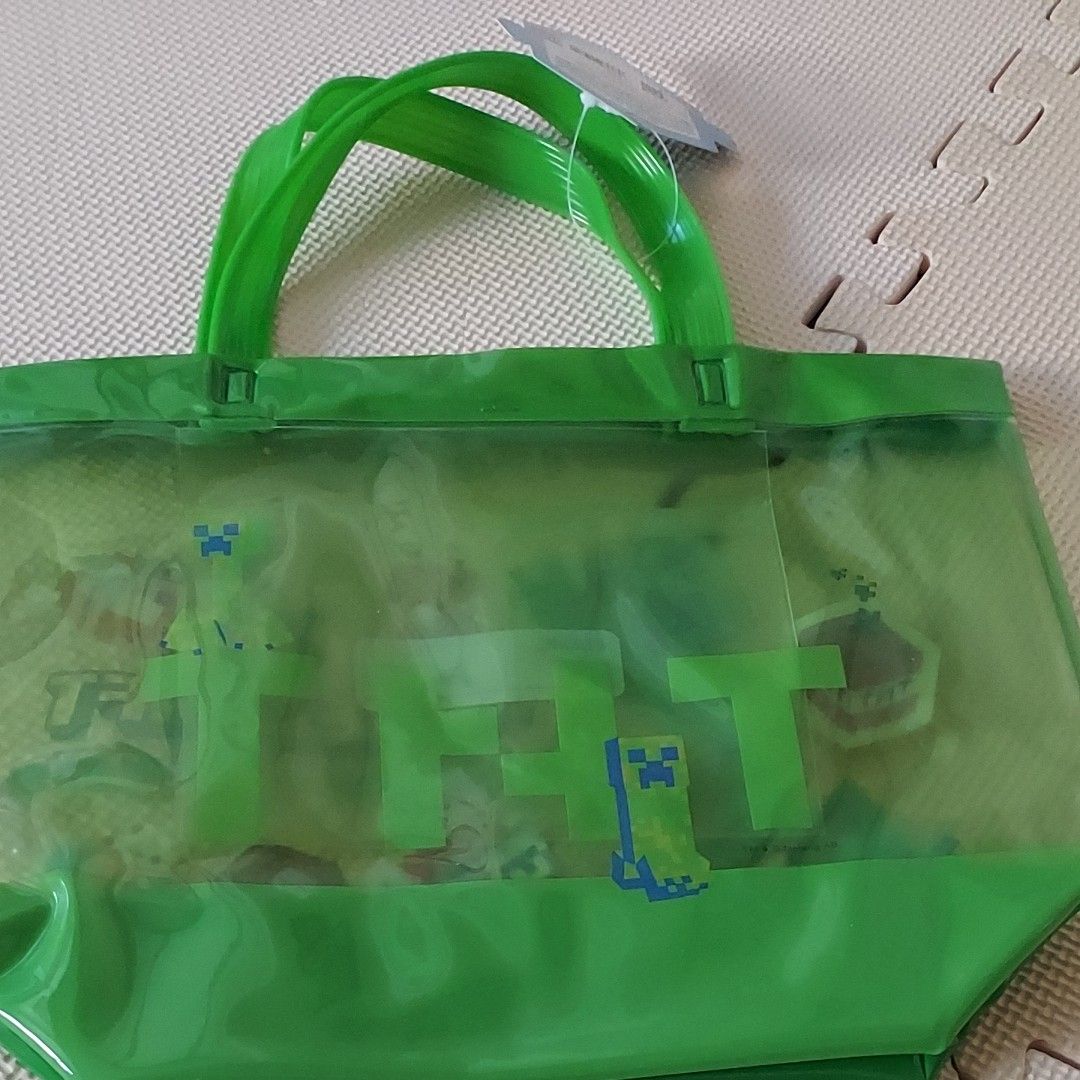 マイクラ　プールバッグ　2個セット　夏　海　バッグ　キャラクター　マチ付き　ビーチバッグ　マインクラフト　Minecraft