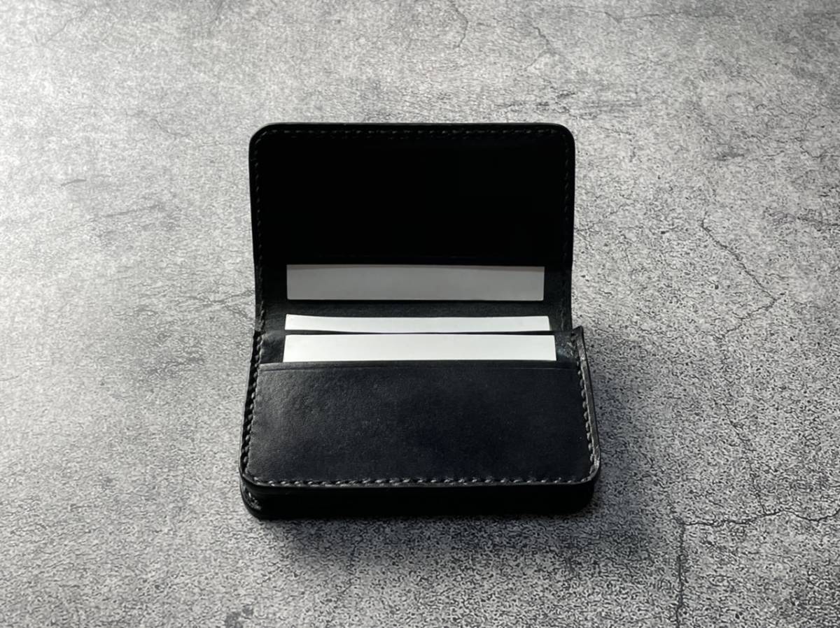 [ рука .] черный чёрный натуральная кожа коробка type футляр для визитных карточек кейс (35 листов примерно место хранения )
