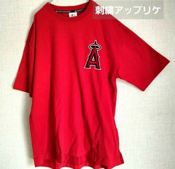 メンズM　MLB メジャーリーグベースボール　希少　刺繍ワッペン　半袖Tシャツ エンゼルス　新品