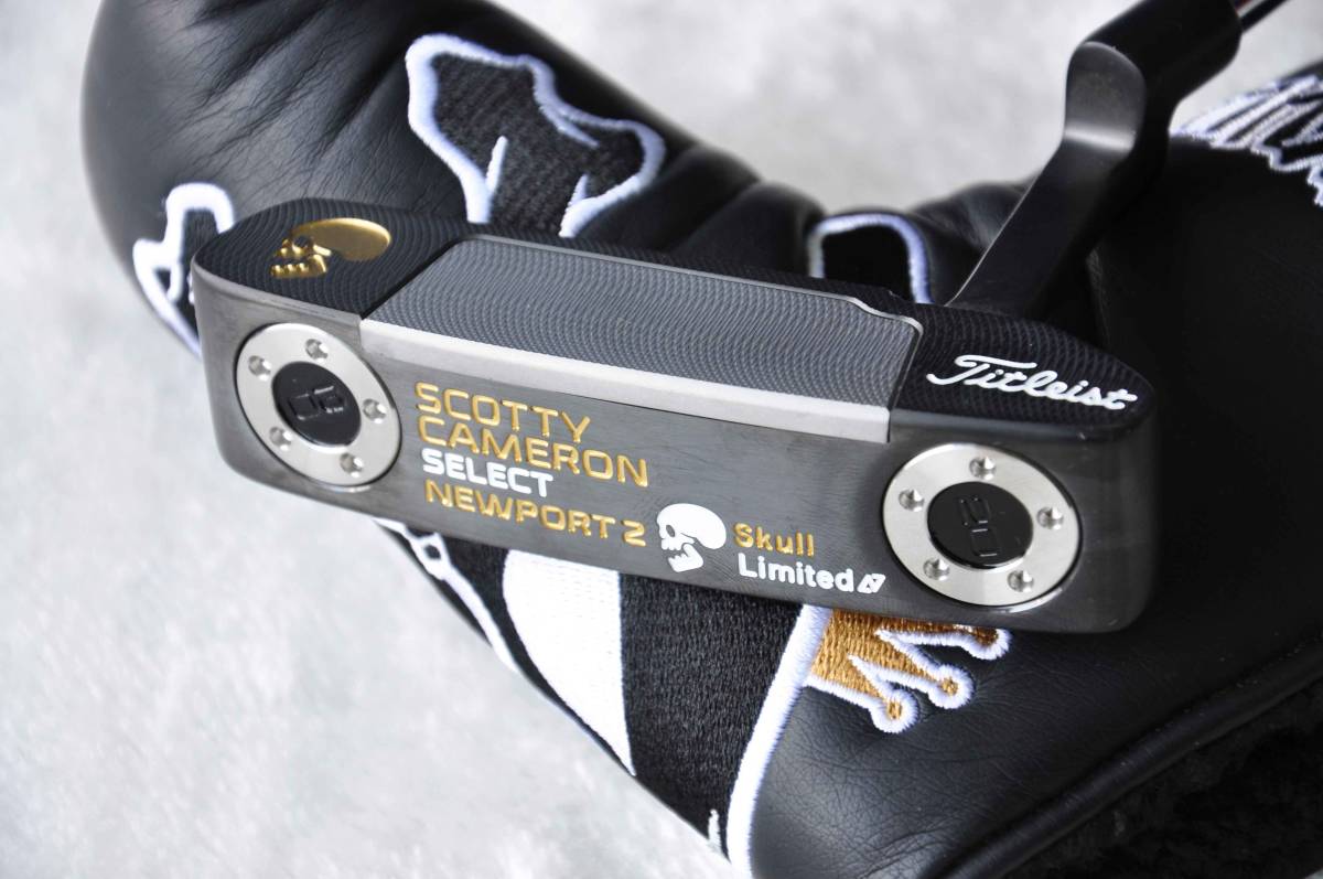 2017 SCOTTY CAMERON SELECT NEWPORT 2選擇NEWPORT 2骷髏限量金色+黑色34英寸 原文:2017 SCOTTY CAMERON SELECT NEWPORT2 セレクト ニューポート2 Skull limited 金+黒 34inch