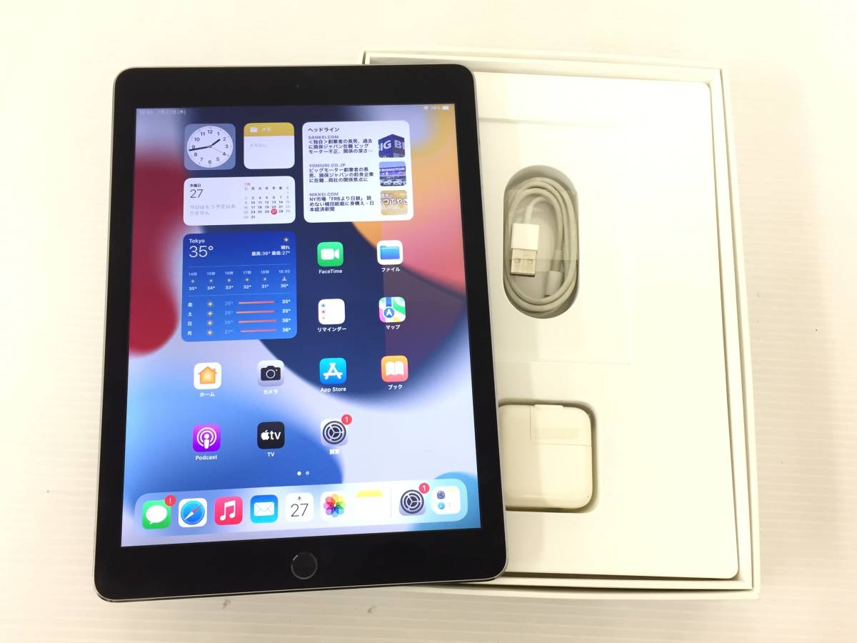 〇Apple iPad Air 2 Wi-Fiモデル 32GB A1566(MNV22J/A) スペースグレイ