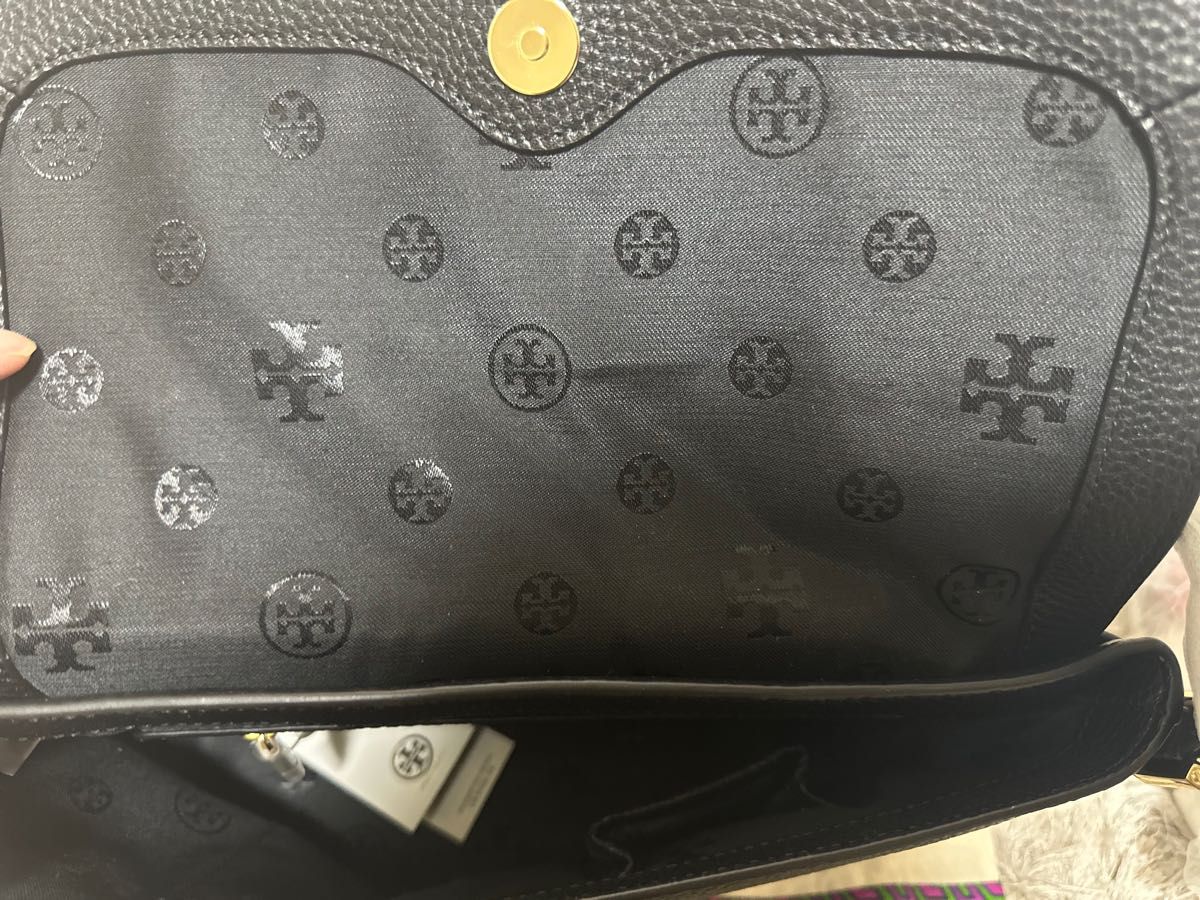 (トリーバーチ) TORY BURCH レザー ロゴデザイン ショルダーバッグ BLACK 41149694 001