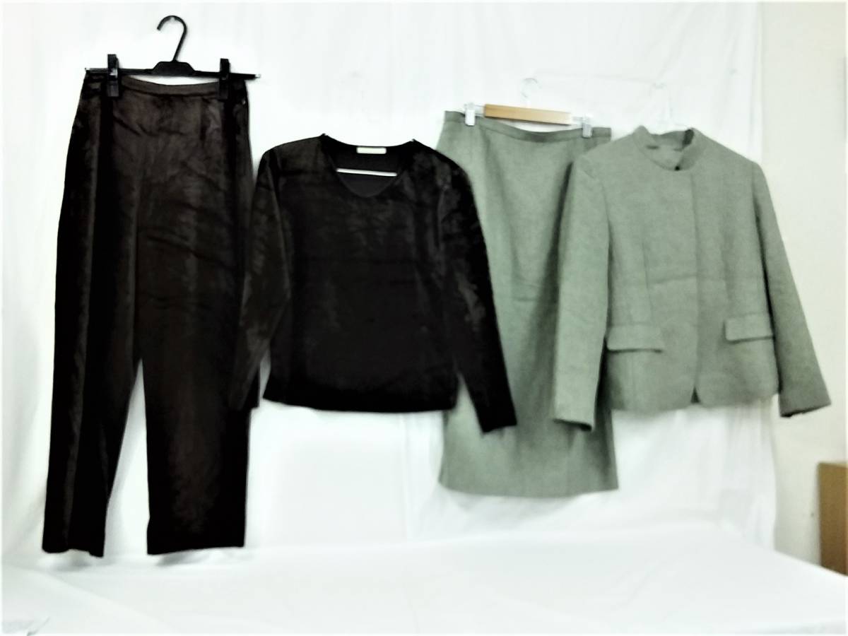 CORDIER コルディア セットアップ２組 計４点セット ①ジャケット+スカート 42(XL相当)②トップス+パンツ 40(L相当)　レディース　02_画像1