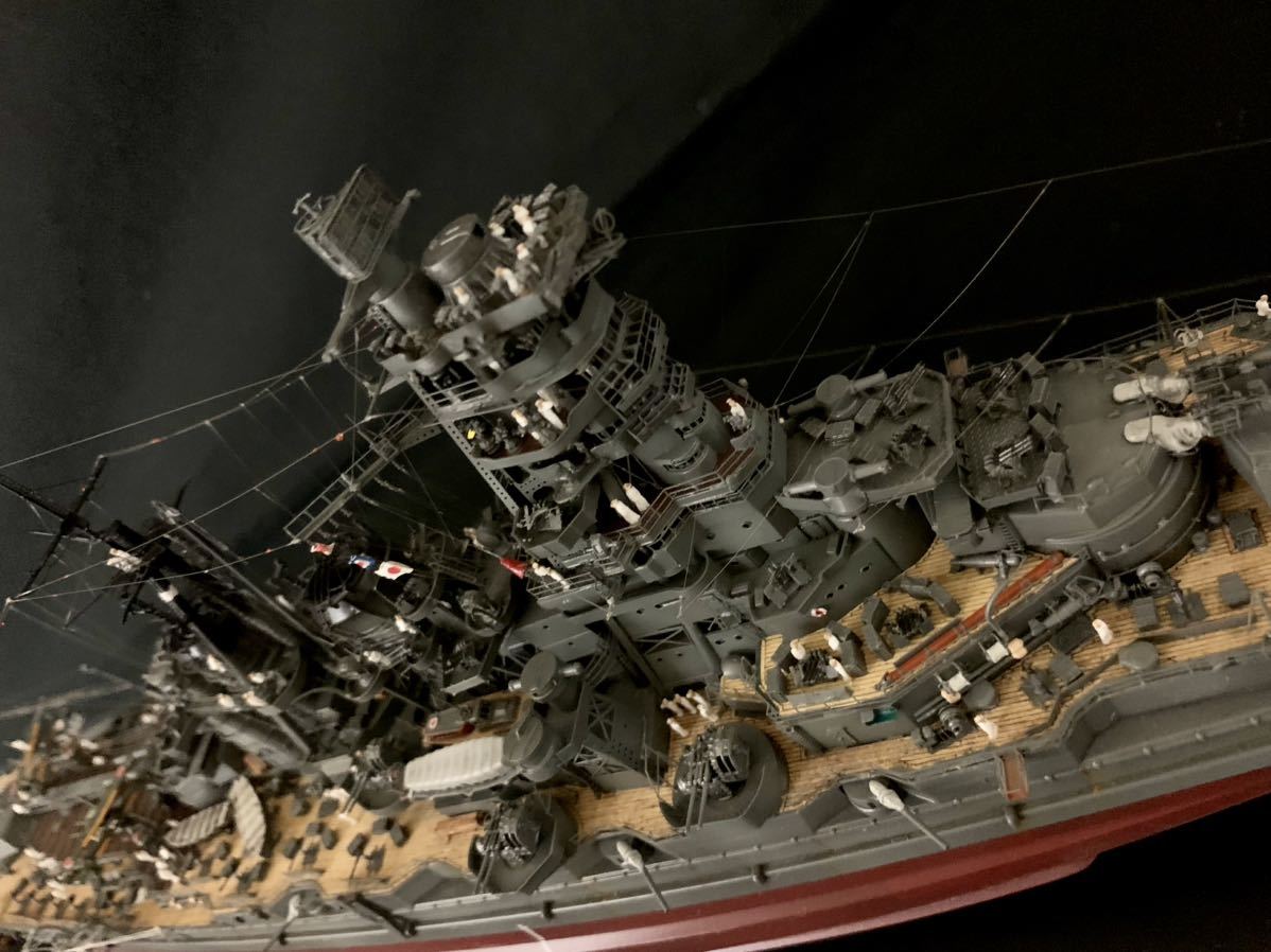 完成品日本海軍 戦艦金剛1/350フルディテールフジミ模型アクリルケース金属脚付レイテ沖海戦型