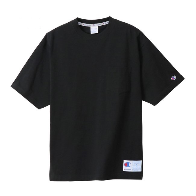 (物26)　定価6,050円　チャンピオン　綿100％　コットンシャツ　Ｃ3-Ｔ312　黒　メンズＬ_画像1