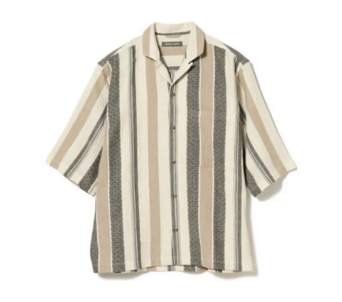 Beamsマルチストライプ  オープンカラー　半袖　シャツ オープンカラーシャツ カジュアルシャツ