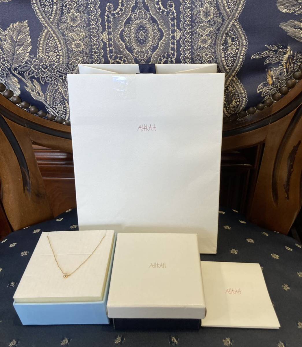 新品 正規品 AHKAH アーカー ネックレス クローバーディアリー ダイヤモンド 箱紙袋リボン プレゼント ダイヤ 購入証明書付き xoxo18