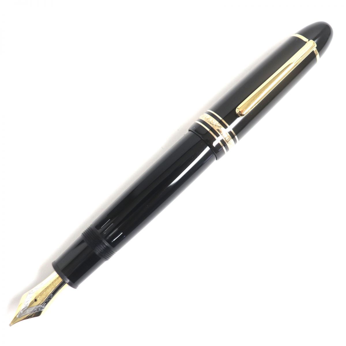 大特価 極美品▽MONTBLANC ドイツ製 Bニブ ブラック×ゴールド 万年筆