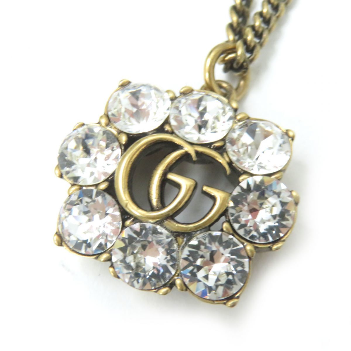 年中無休】 ダブルG クリスタルビジュー付 645675 グッチ GUCCI 極美