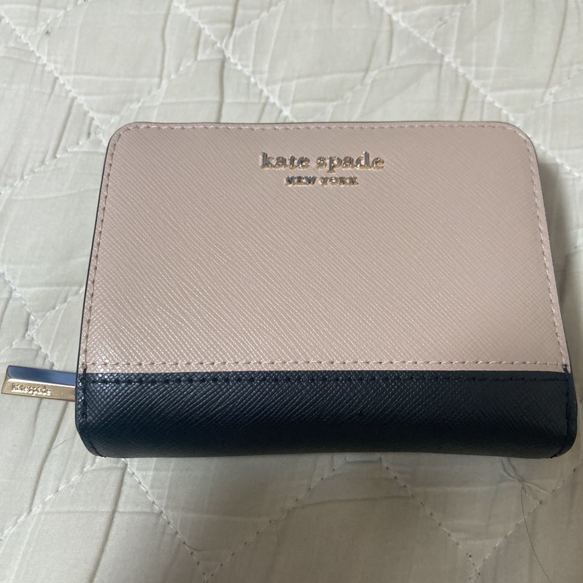 ケイトスペード 2つ折り財布 PWRU7853 195 kate spade サイフ ウォレット 茶色 ベージュ_画像1