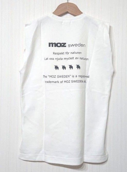 ｍｏｚ（モズ）バックプリント ノースリーブ Tシャツ カットソー Lサイズ ホワイト