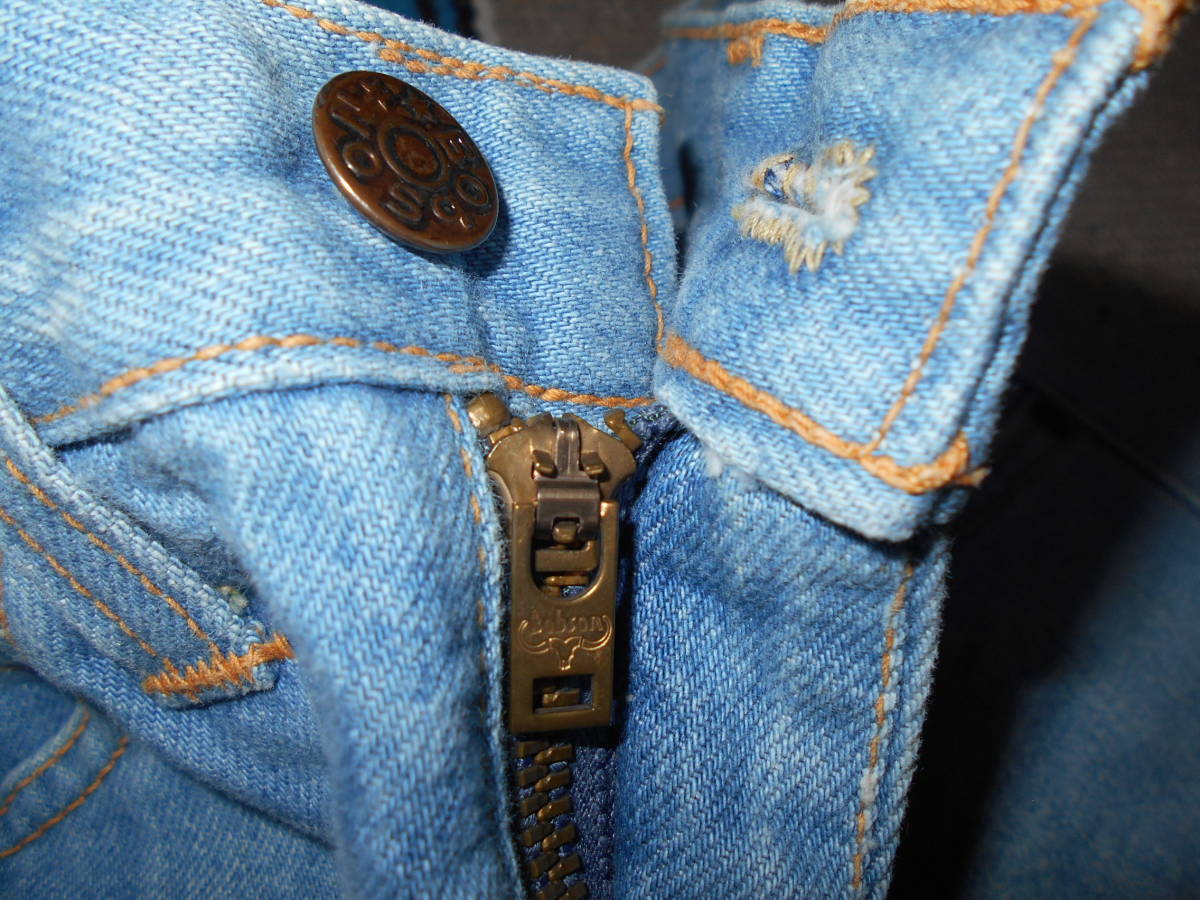 1970 period made Bobson BOBSON indigo Vintage jeans .. not rivet Indigo dyeing hipi- Bob ti Ran Bob ma- Lee WOODSTOCK