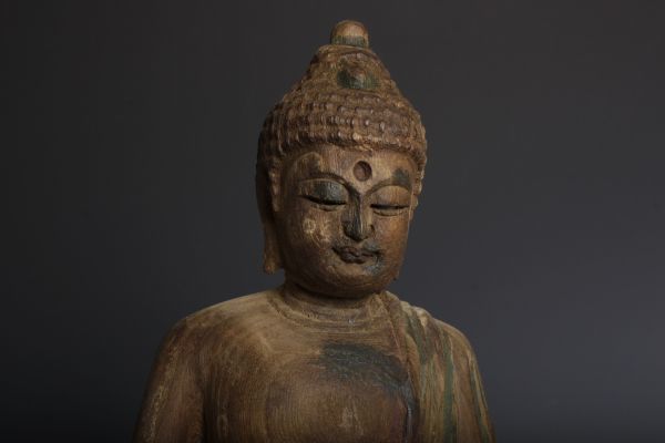 V 仏教美術 木彫如来仏 cm 仏像 佛像 古仏 時代仏