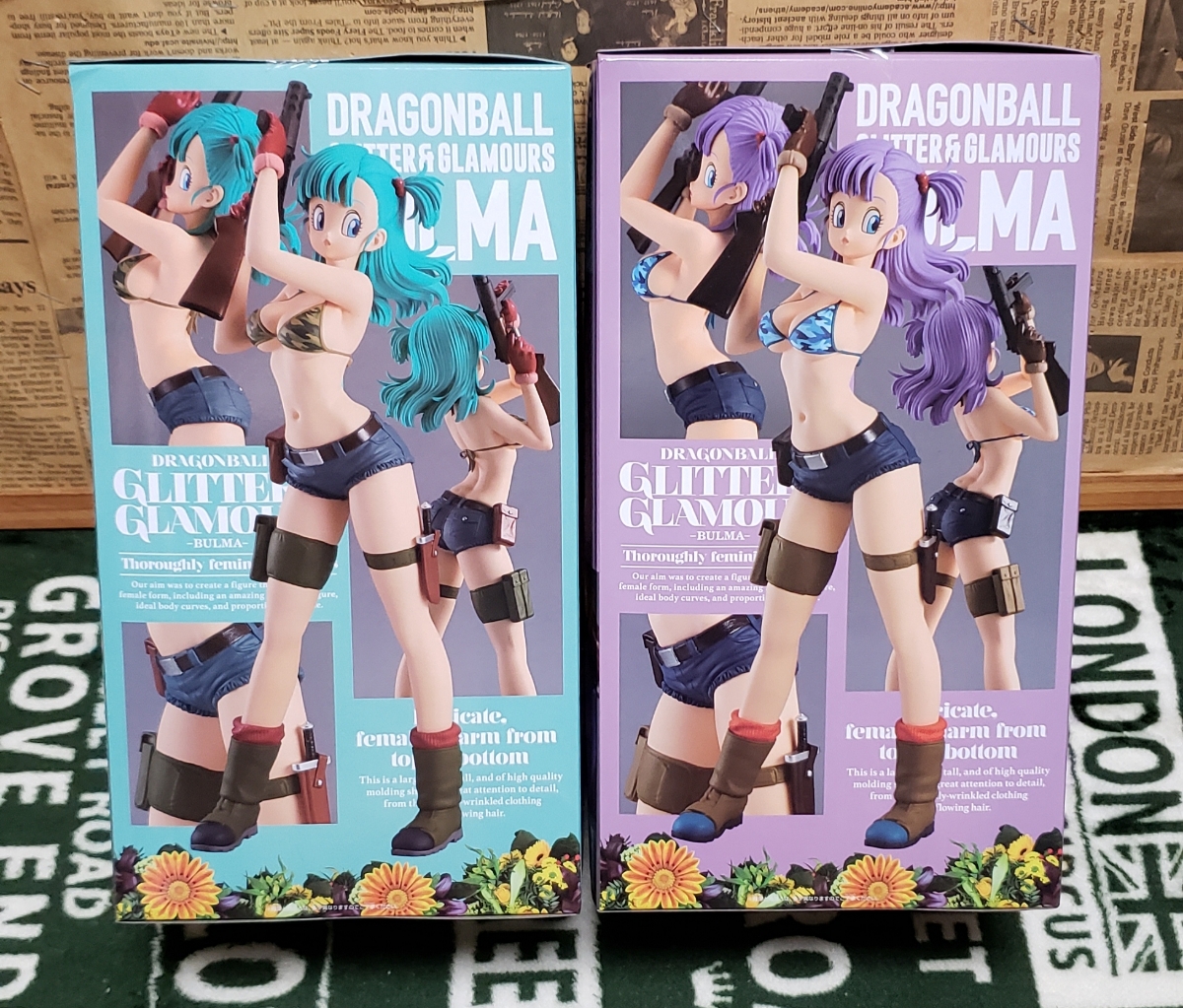 龍珠圖GLITTER＆GLAMOURS BULMA Bloomers所有2套 <Br> ドラゴンボール フィギュア GLITTER & GLAMOURS BULMA ブルマ 全2種セット