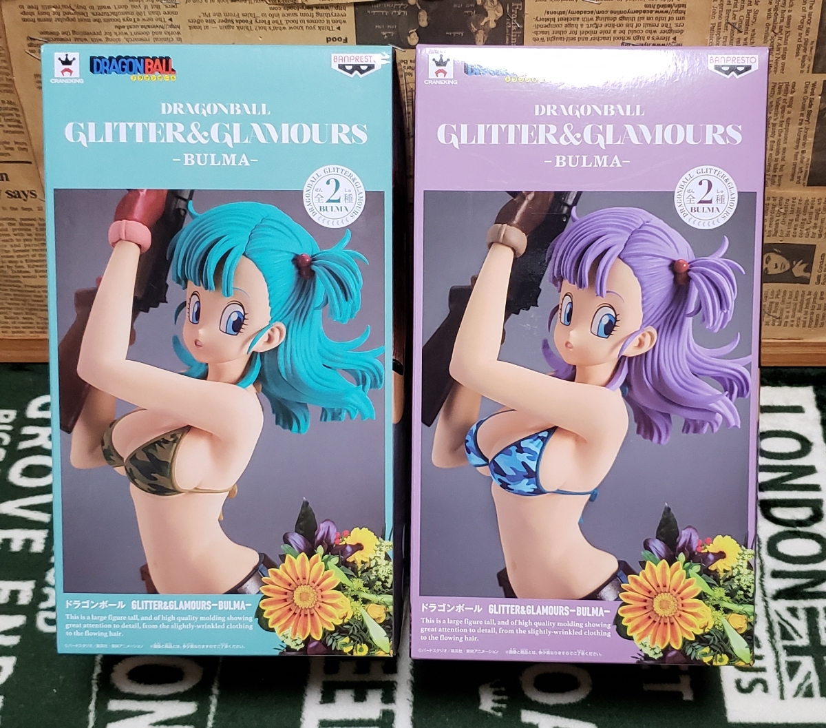 龍珠圖GLITTER＆GLAMOURS BULMA Bloomers所有2套 <Br> ドラゴンボール フィギュア GLITTER & GLAMOURS BULMA ブルマ 全2種セット