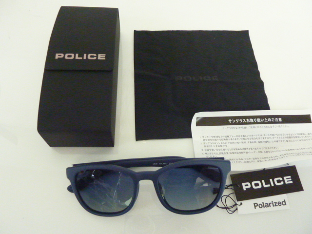 R496　未使用品 POLICE ポリス LOUD SPLA69J 20LP 偏光サングラス ネイビー 眼鏡ケース付き メガネ拭き付き