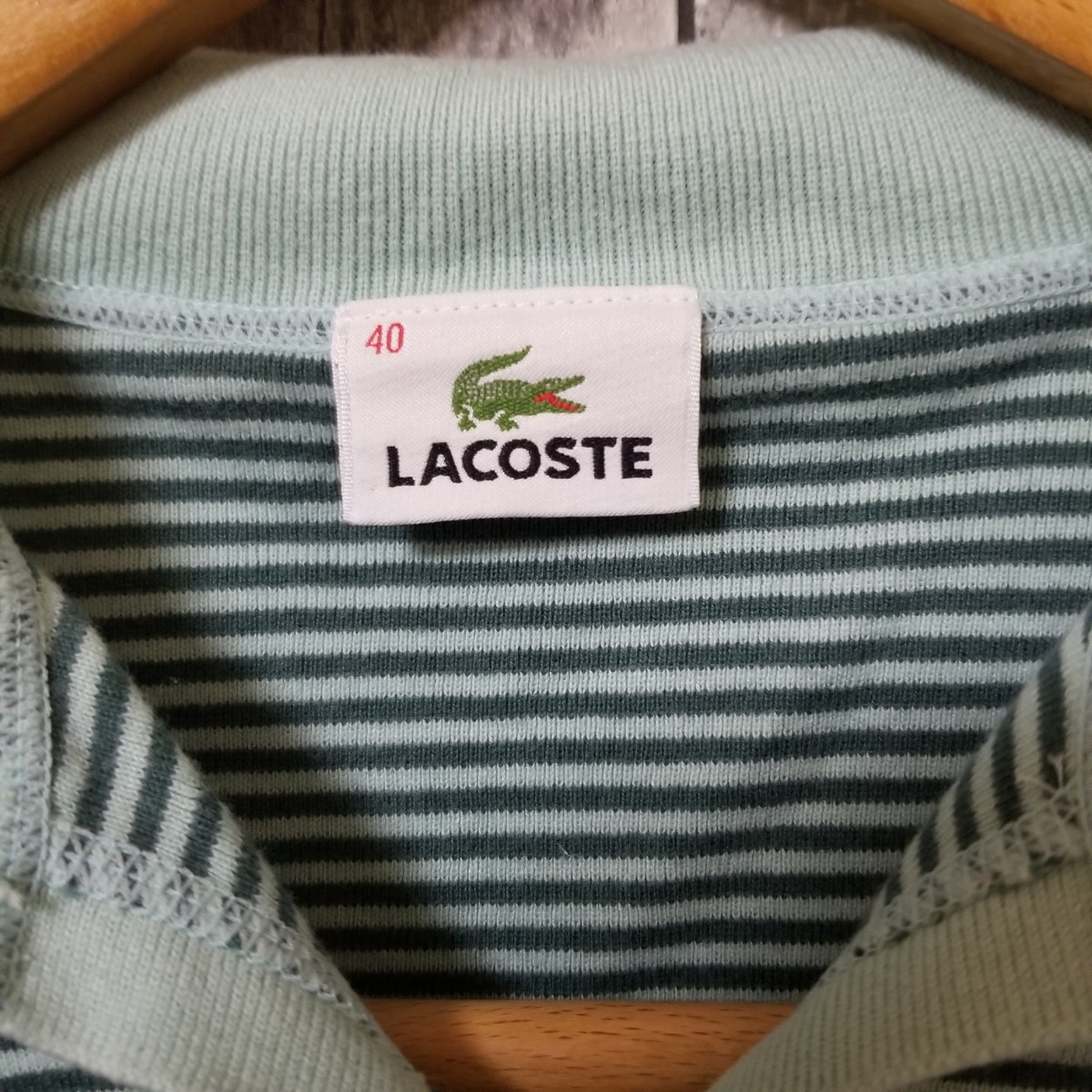 LACOSTE　ラコステ　半袖　ポロシャツ　サイズ40　ボーダー　レディース_画像4