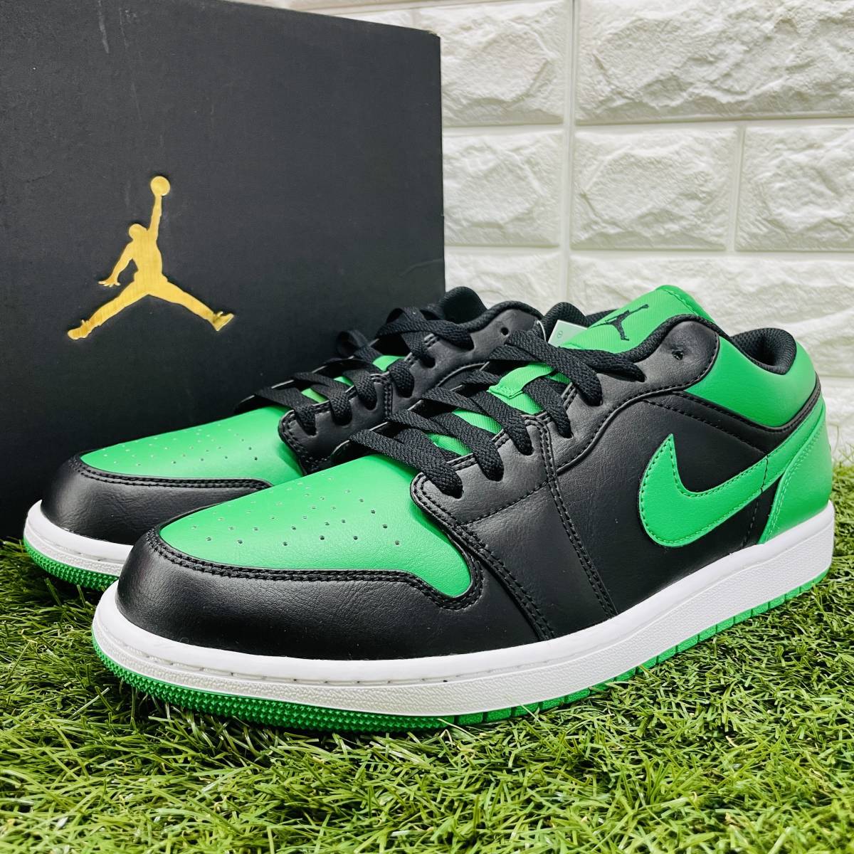 ナイキ エアジョーダン1 ロー ラッキー グリーン メンズ Nike Air Jordan 1 Low AJ1 白黒緑 29.5cm 送料込み 553558-065_画像6