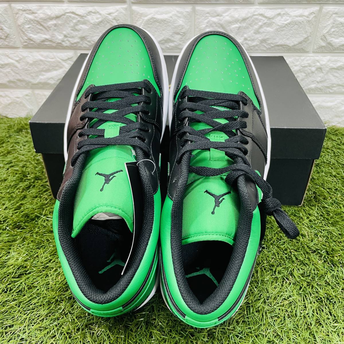 ナイキ エアジョーダン1 ロー ラッキー グリーン メンズ Nike Air Jordan 1 Low AJ1 白黒緑 29.5cm 送料込み 553558-065_画像5