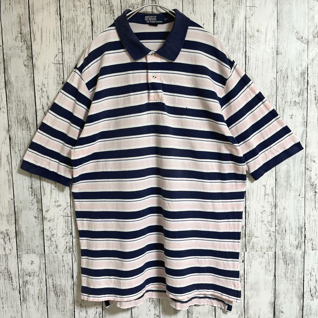 ラルフローレン Polo by Ralph Lauren 半袖 ポロシャツ ボーダー 2XL