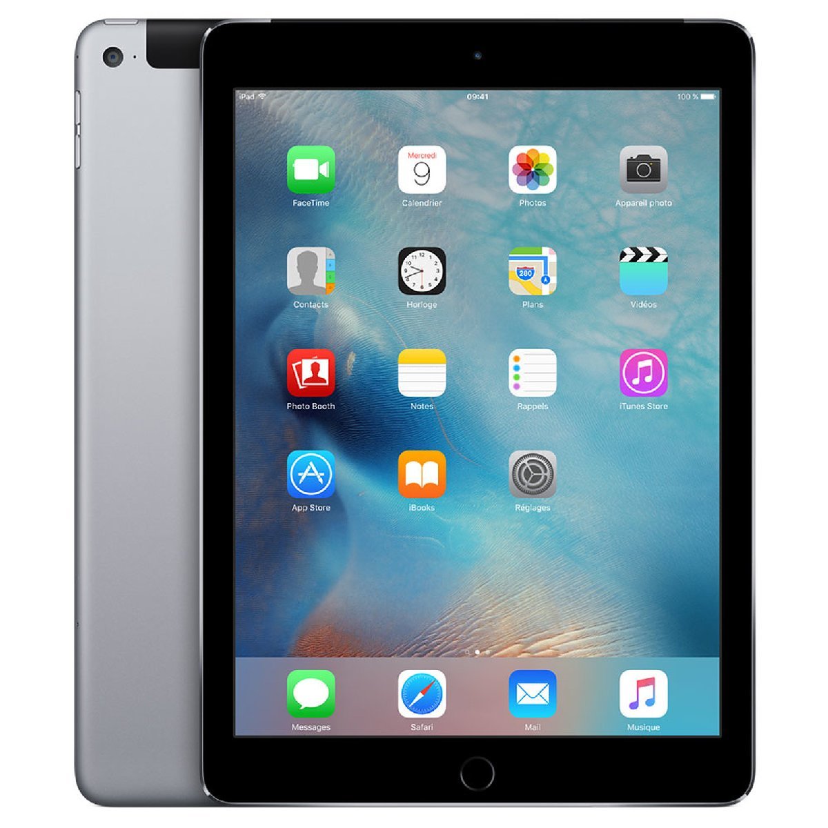 SIMフリー白ロムApple iPad Air2 WiFi+Cellular 16GB A1567 9.7インチ スペースグレイ 電池85％以上 判定〇美品★充電ケーブル付★送料無料