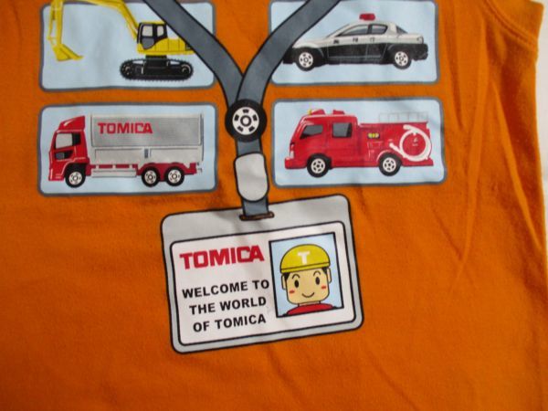 BE976【TOMICA・トミカ】プリント　タンクトップ　訳有　男児　淡橙　110_画像2