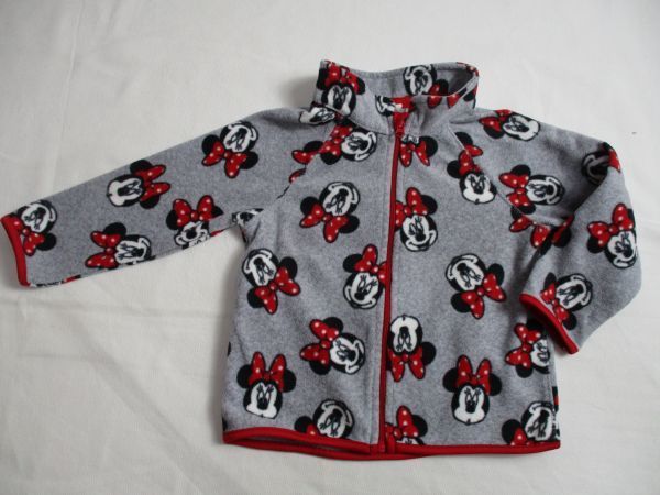 BE423[Disney* Minnie Mouse ] fleece Zip up jacket woman .. black 80