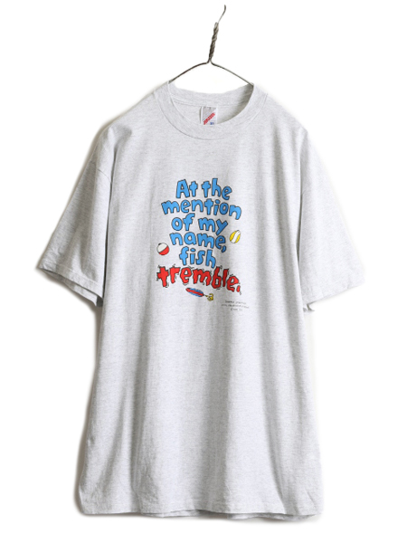 90s GILDAN ヴィンテージTシャツ メッセージ グラフィック イラスト-
