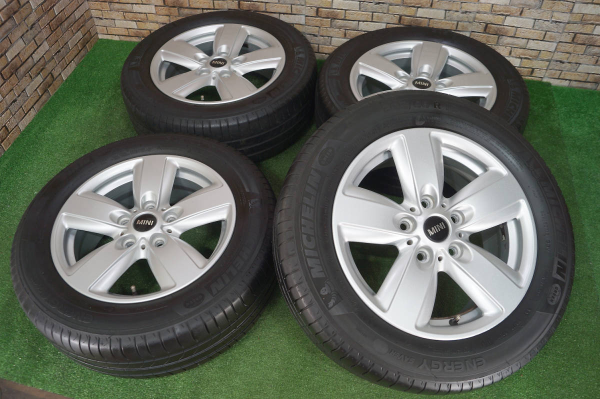 美品★ MINI 純正 6.5J+46 5H120★70~80%山★Michelin 205/60R16 ミニ クロスオーバー R60 ペースマン R61_画像1