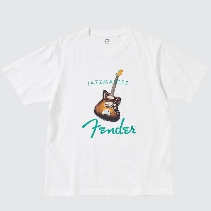 XXLサイズ 新品 フェンダー ジャズマスター UT ユニクロ Tシャツ ホワイト 白色 サンバースト Fender JAZZ MASTER エレキギター コラボ 2XL