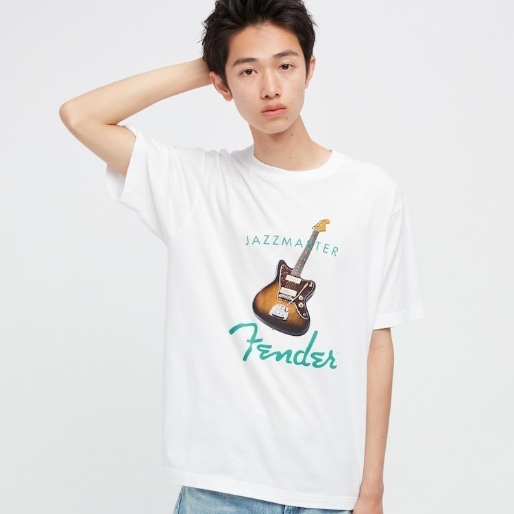 XXLサイズ 新品 フェンダー ジャズマスター UT ユニクロ Tシャツ ホワイト 白色 サンバースト Fender JAZZ MASTER エレキギター コラボ 2XL