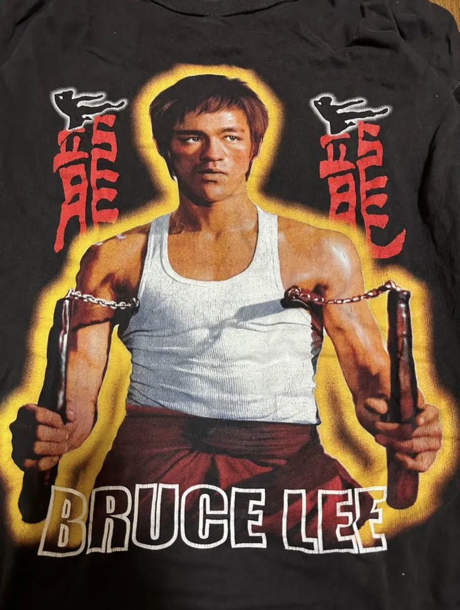 ブルースリー　ビッグプリント　BRUCE LEE プリントTシャツ　黒　90s RAP Tee ラップTee 2XL_画像3