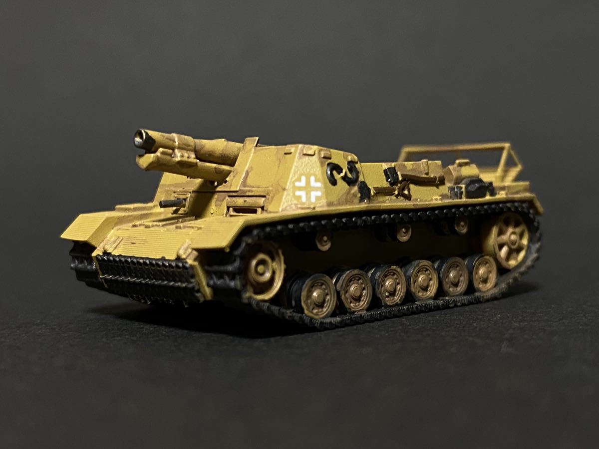 SMV 1/144 Ⅲ号自走砲-15cm重歩兵砲sIG33搭載III号戦車 ドイツアフリカ軍団 WW2【同梱可】ワールドオブタンクス マイクロアーマー 自作Ver_画像1