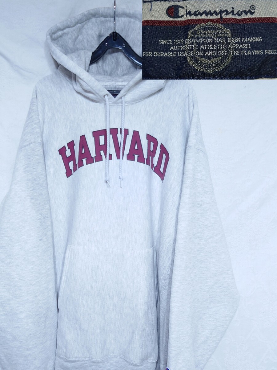 Champion 00s リバースウィーブ パーカー デカタグ 紺タグ HARVARD