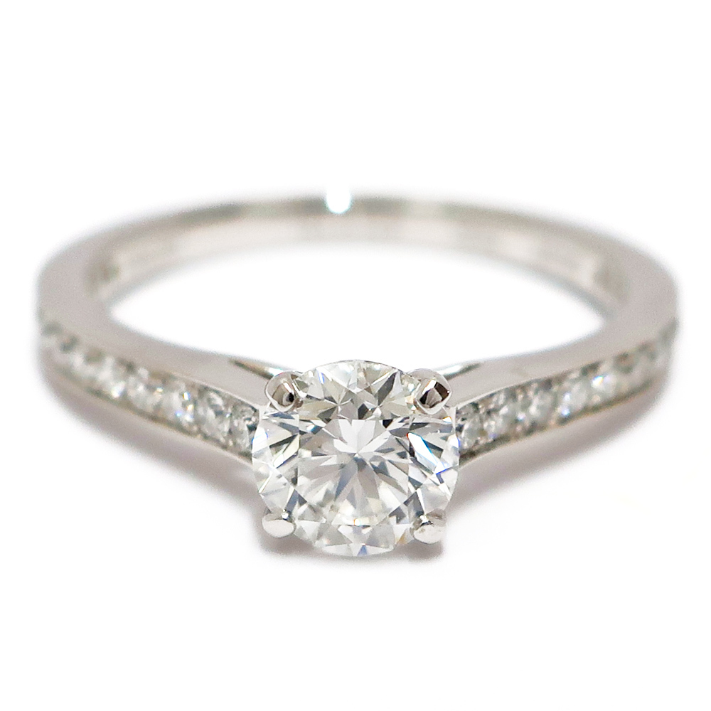 婚約指輪 ダイヤモンド 0.5カラット プラチナ 鑑定書付 0.532ct H