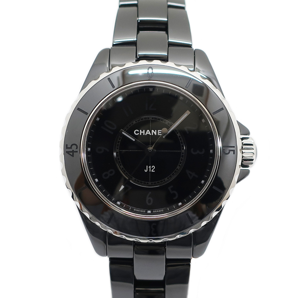 【天白】シャネル J12 ファントム 33mm H6346 ブラック セラミック クオーツ レディース 腕時計