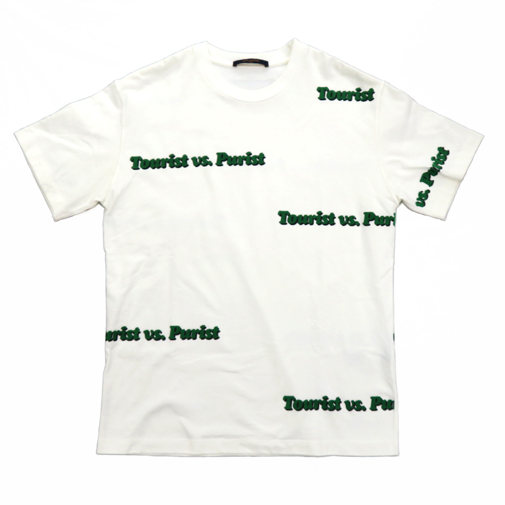 【名古屋】ルイヴィトン Tourist VS Purist プリントTシャツ ホワイト×グリーン 1A971T コットン アパレル メンズ