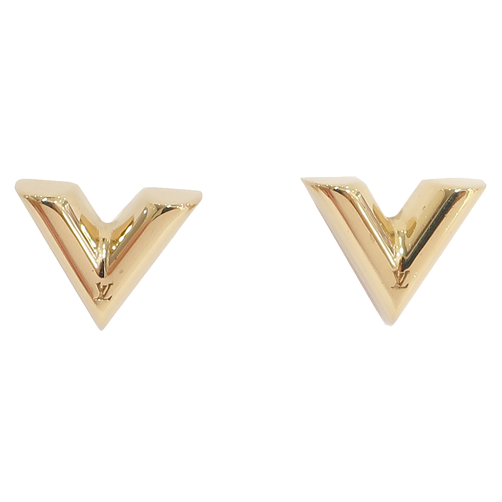 LOUIS VUITTON earring M61088 Hoop Earring Essential V Gold Plated gold –