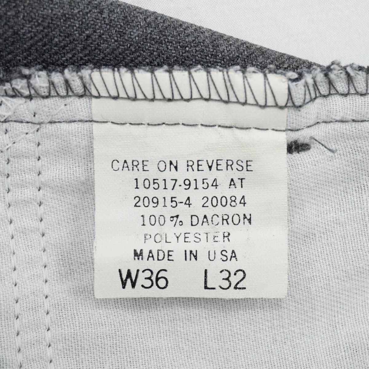 Levi's 517 STA-PREST PANTS GRAY USA 1992s W36 L32 リーバイス ステイプレスト スタプレ 1990年代 アメリカ製 スタプレパンツ_画像9