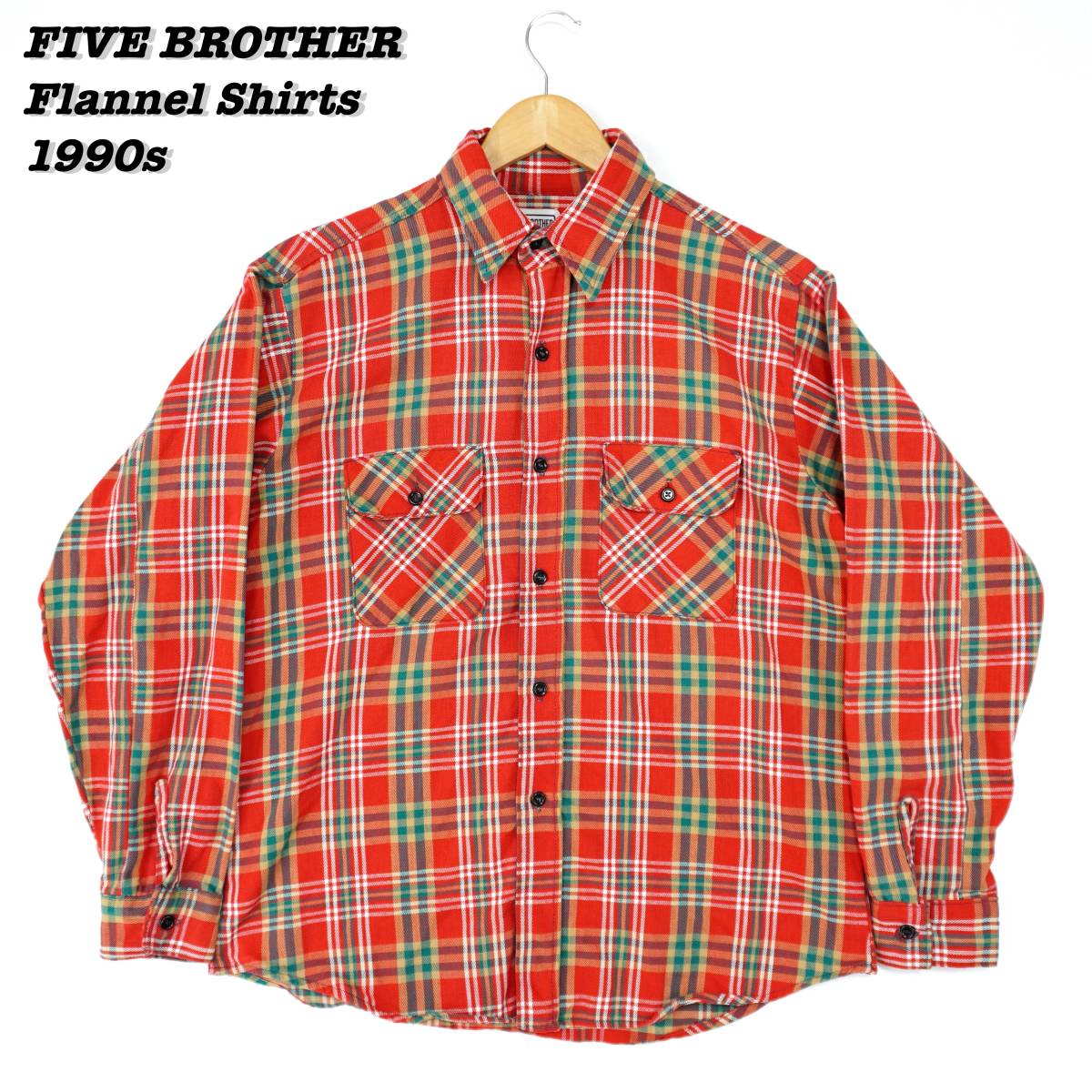 FIVE BROTHER Flannel Shirts L SHIRT23175 1990s Made in USA ファイブブラザー フランネルシャツ 1990年代 アメリカ製