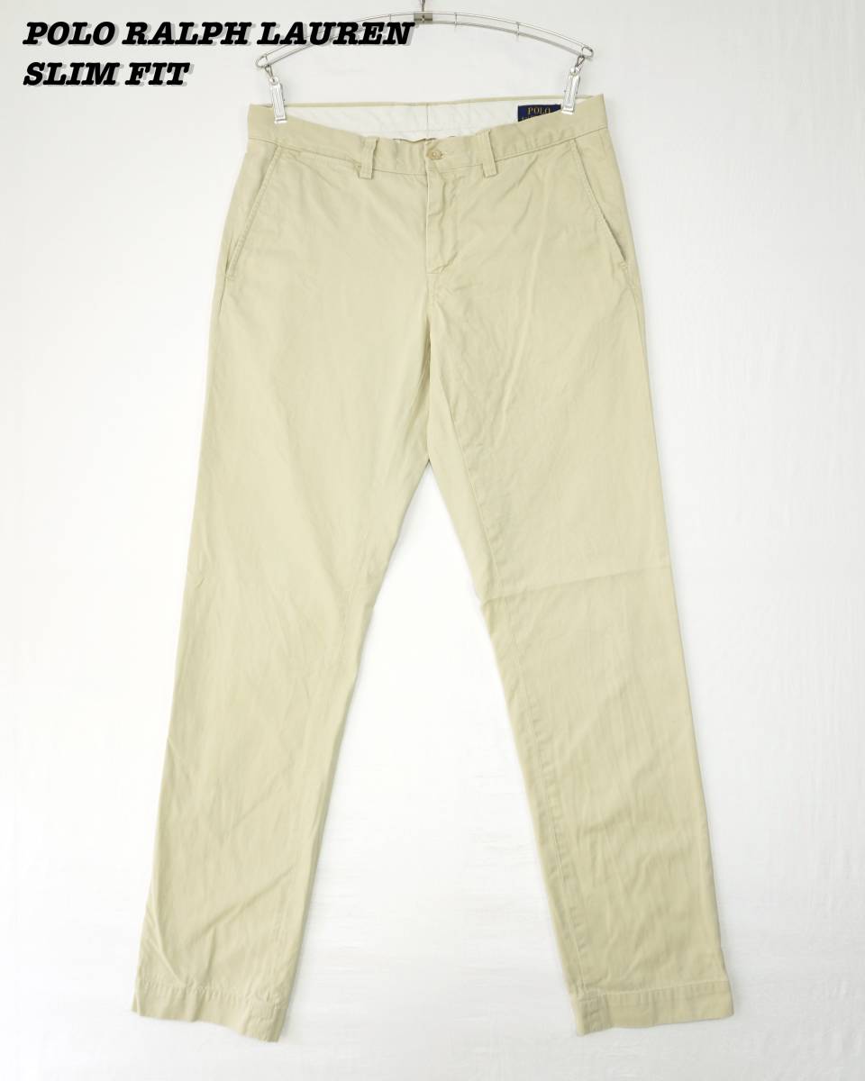 POLO RALPH LAUREN SLIM FIT PANT W32 L34 RL202367 ポロラルフローレン チノパン スリムフィット スリムチノ コットンパンツの画像1