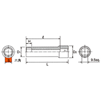 KTC ハンドツール ハンドツール用ソケット・ビット B3L-12 9.5sq.(3/8DR) ディープソケット(6角) 12mm_画像2