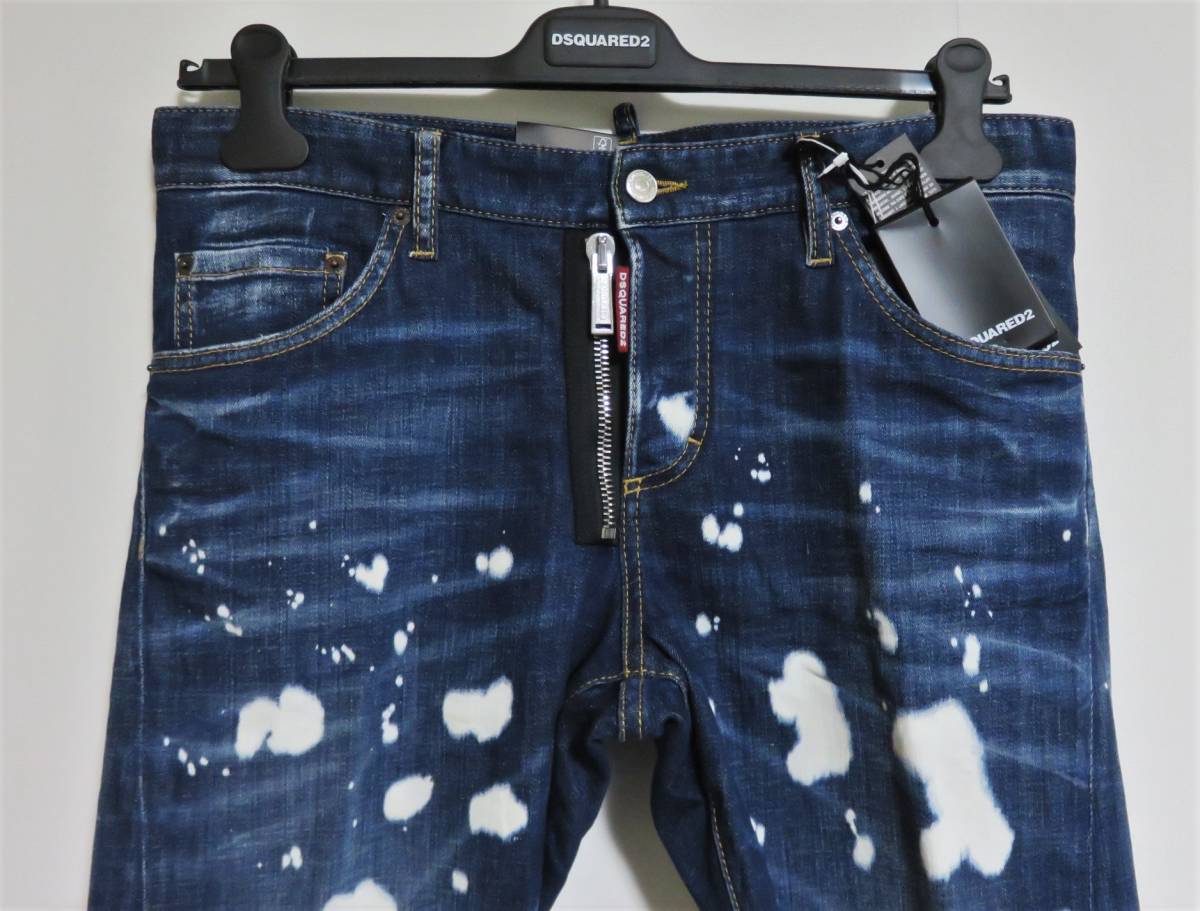 定価9.6万 新品 DSQUARED2 BLEACH SPLASH COOL GUY JEAN 50 イタリア製 SEXY TWIST ディースクエアード ジーンズ ペンキ デニム パンツ_画像2