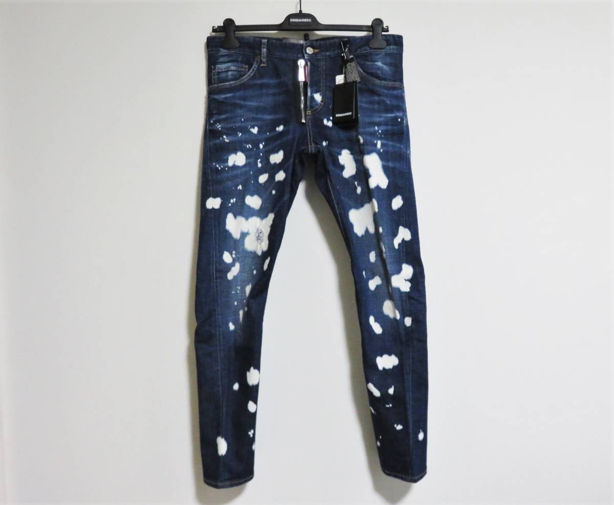 定価9.6万 新品 DSQUARED2 BLEACH SPLASH COOL GUY JEAN 50 イタリア製 SEXY TWIST ディースクエアード ジーンズ ペンキ デニム パンツ_画像1