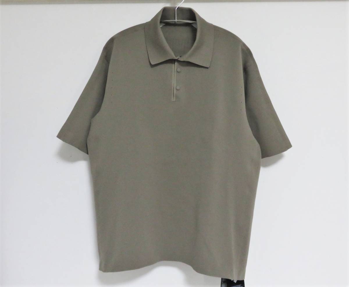 送料無料 定価3.9万 新品 DESCENTE × hLam ポロシャツ L ブラウン デサント ラム フュージョン ニットポロ