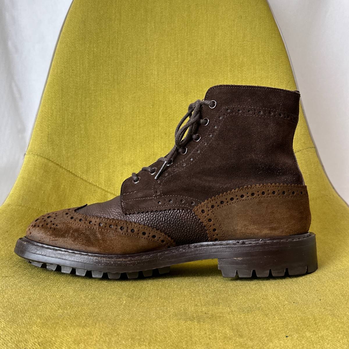 Tricker's トリッカーズ M2508 MALTON モールトン マルチレザーウイングチップカントリーブーツ 8.5 英国製 レザーシューズ 27.0 27.5相当_画像6