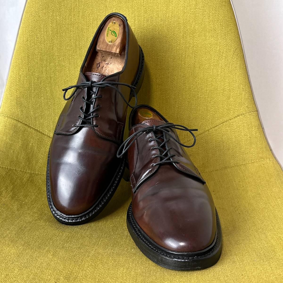 Allen Edmonds アレンエドモンズ LEEDS リーズ ホーウィン社コードバン プレーントゥレザーシューズ 9.0 E USA製 27.0 27.5相当_画像1