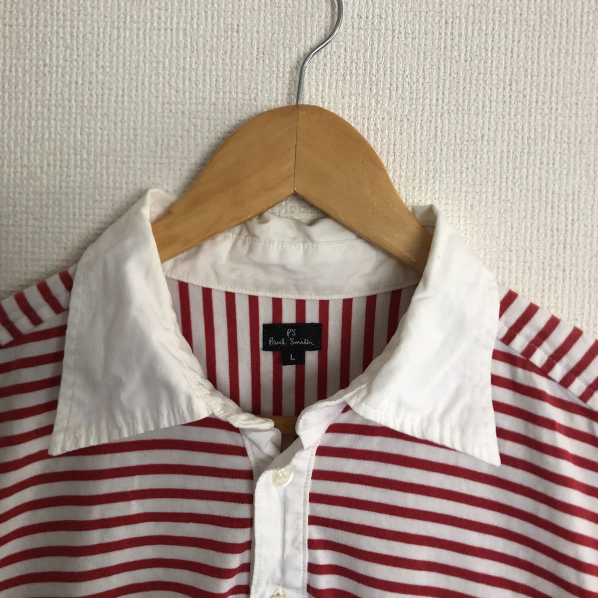 【古着】ps paul smit半袖ポロシャツ　ボーダー　赤　Lサイズ　ポールスミス　日本製　人気ブランド_画像3